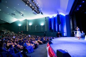 KCP graduation 2017 - wide view of stage and audience
