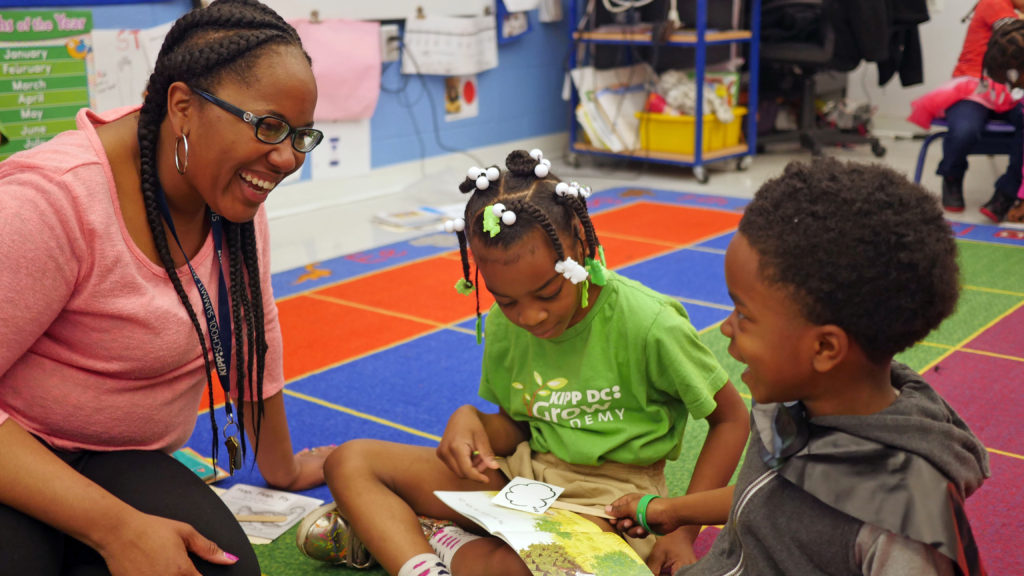 KIPP DC Grow Academy teacher and students