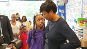 Mayor Bowser at Promise with student