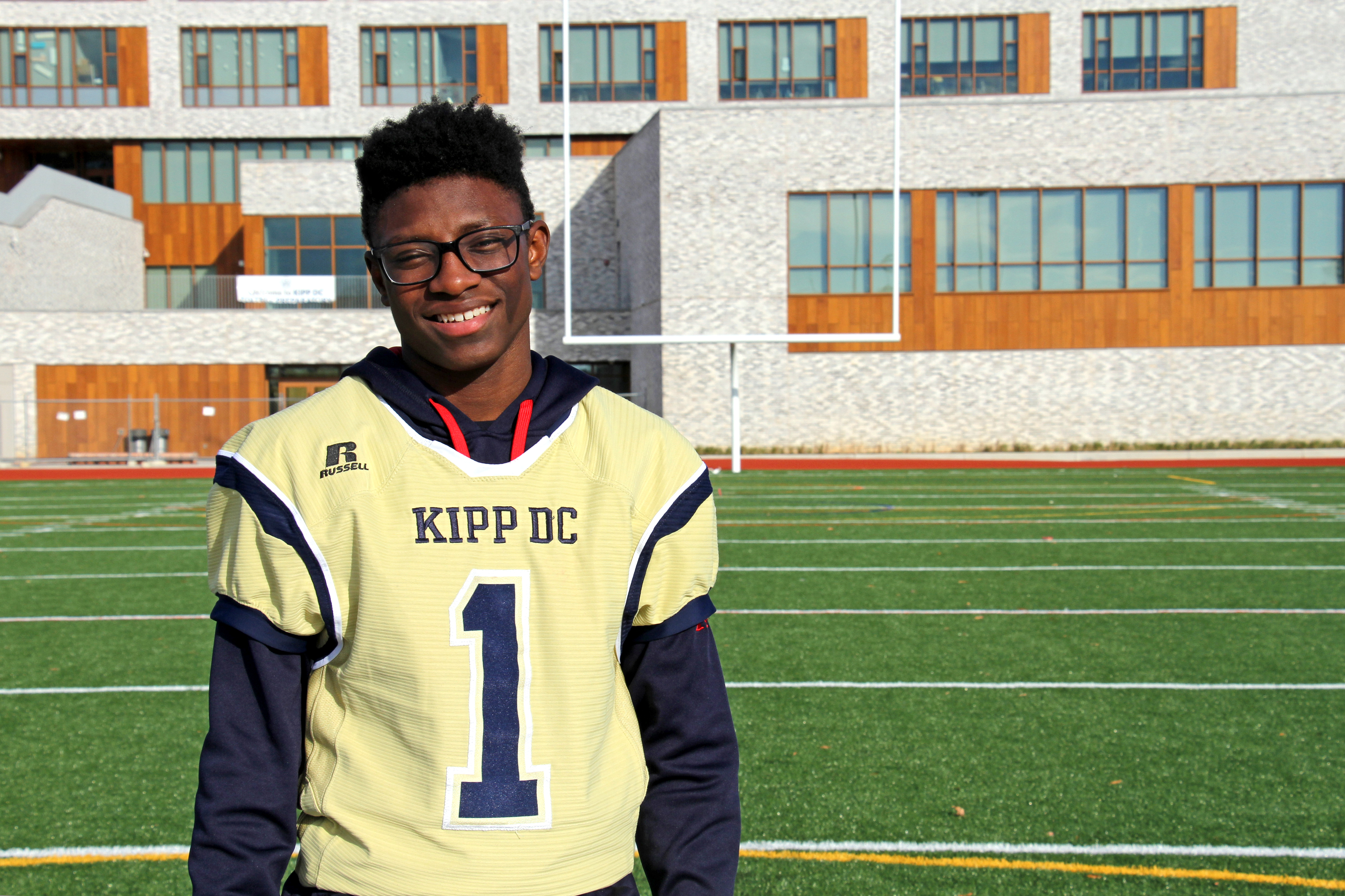 KCP Student in Football Uniform