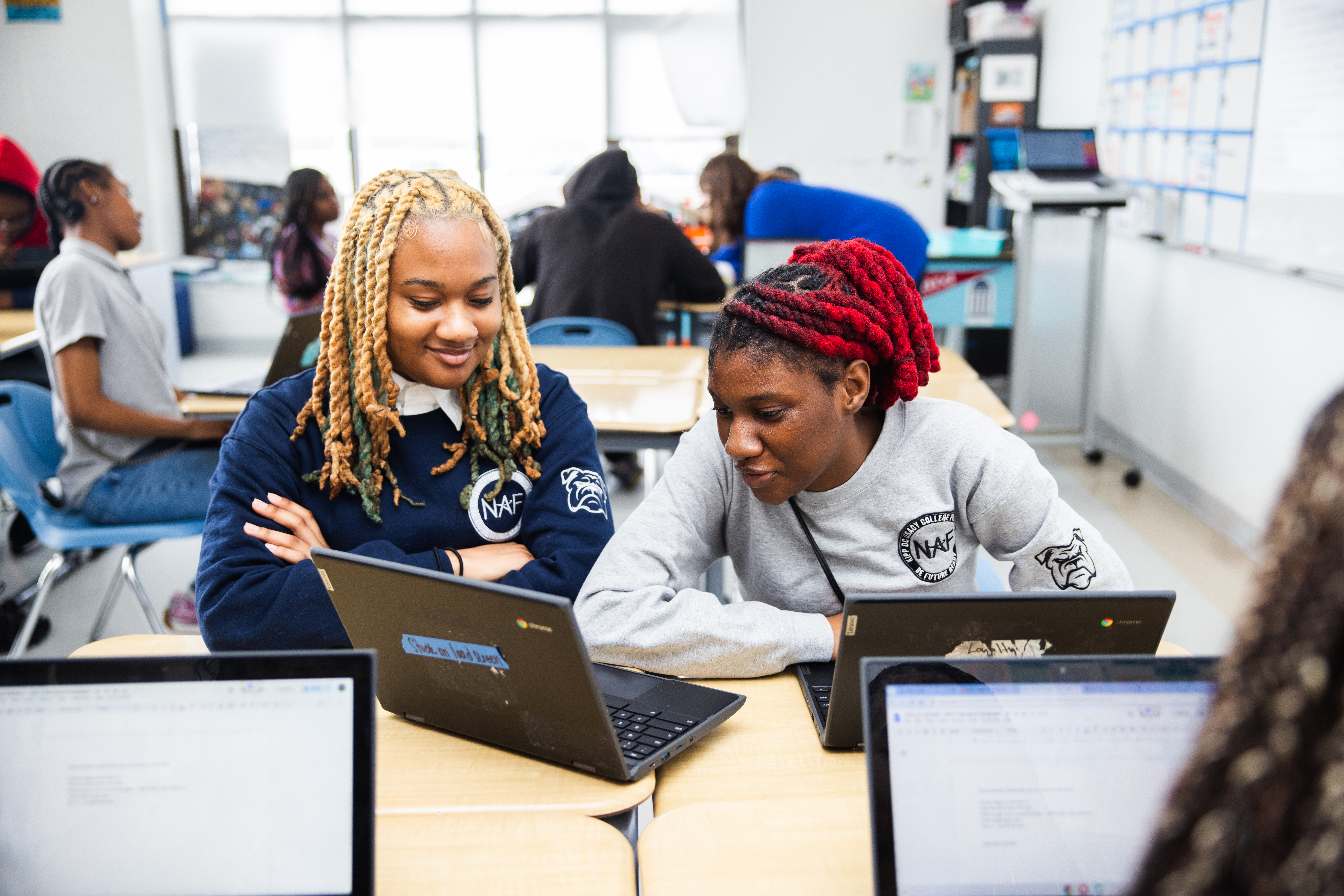 KIPP DC Students engaging in a virtual lesson